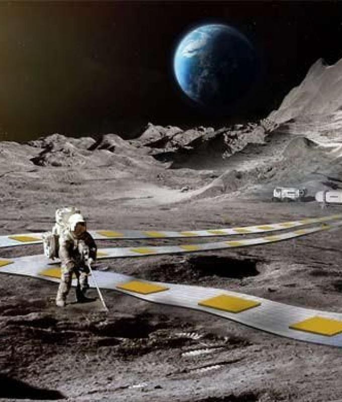 Después de los neumáticos, la NASA pretende poner vías de ferrocarril levitantes en la Luna