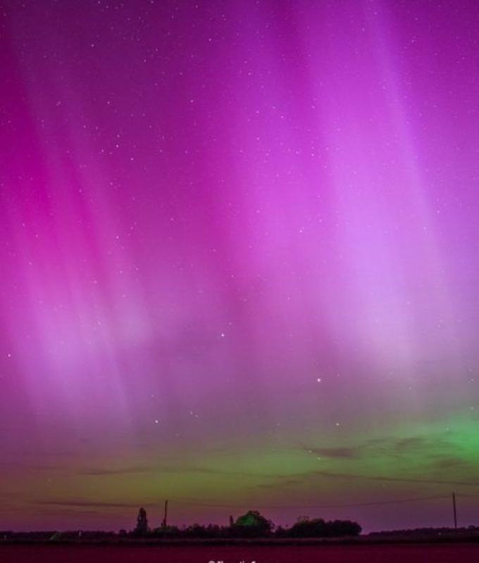La aurora boreal ilumina el cielo de Indre