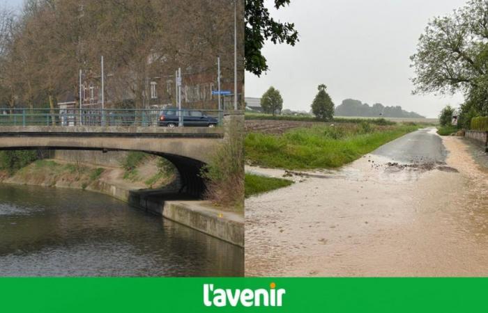 Alerta amarilla en Valonia: un río en alerta previa a las inundaciones, deslizamientos de tierra en Ath y una pareja realojada