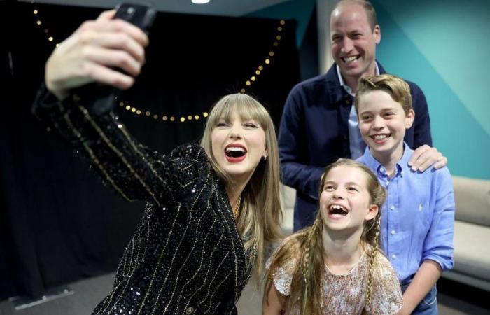 En el concierto de Taylor Swift, el príncipe William se regala un raro momento de relajación con sus hijos.