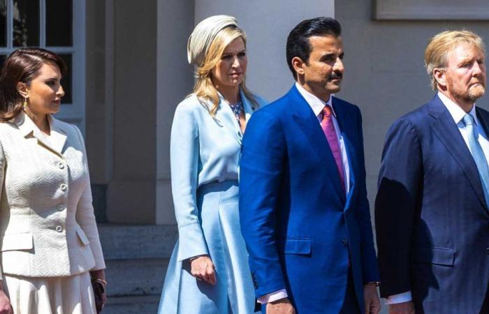 El Emir de Qatar y su esposa recibidos por el Rey Willem-Alexander y la Reina Máxima en Holanda