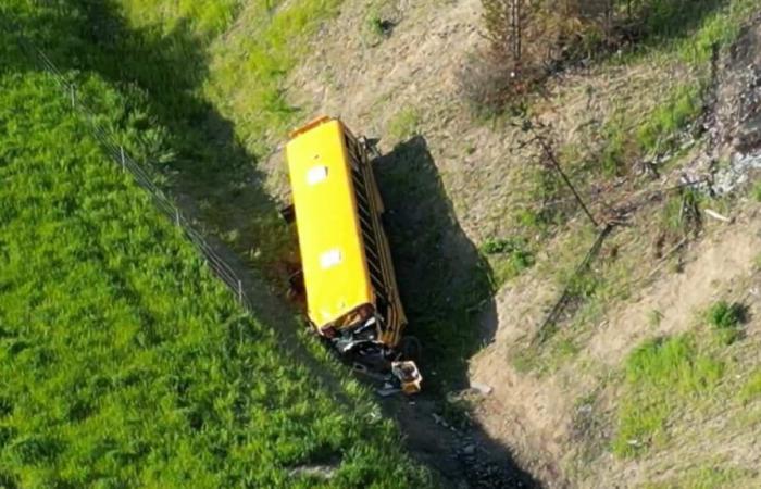 Accidente de autobús escolar en Columbia Británica: una docena de heridos, siete de ellos evacuados por transporte aéreo