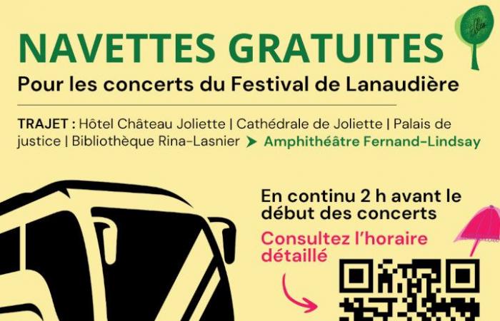 ¡Vuelta de los lanzaderas gratuitas a Joliette para el Festival Lanaudière!