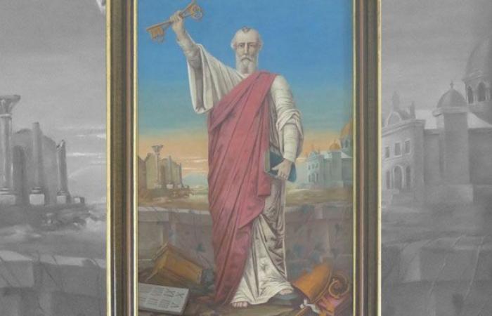 Efemérides: Inauguración del cuadro “San Pedro blandiendo las llaves del paraíso” – Portail des Îles de la Madeleine