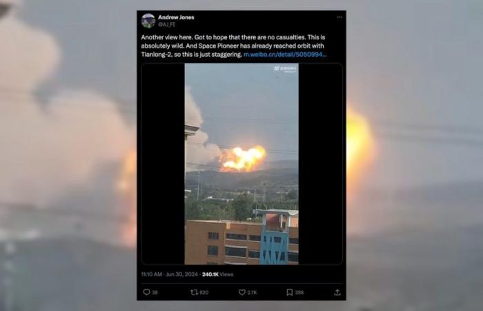 Impresionantes imágenes de un cohete explotando apenas unos segundos después del lanzamiento (vídeos)