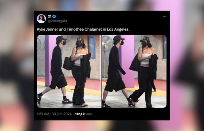 Kylie Jenner y Timothée Chalamet vistos juntos durante una cita en el cine