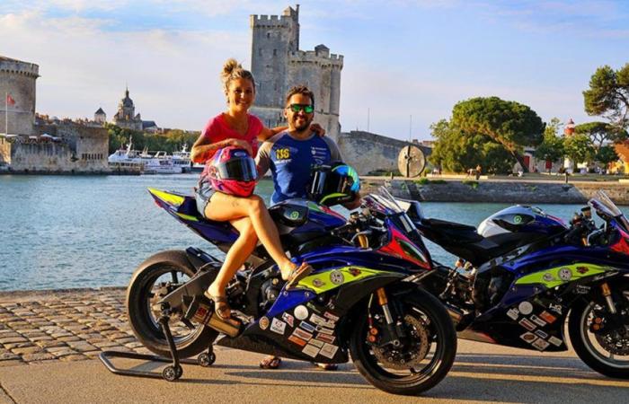 Jonathan y Émeline Perrier, pareja en la vida y dúo en moto, participan en las 24 horas de Barcelona