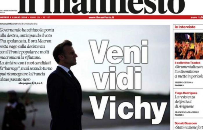 “Veni vidi Vichy”: la impactante portada del diario italiano “il manifesto”