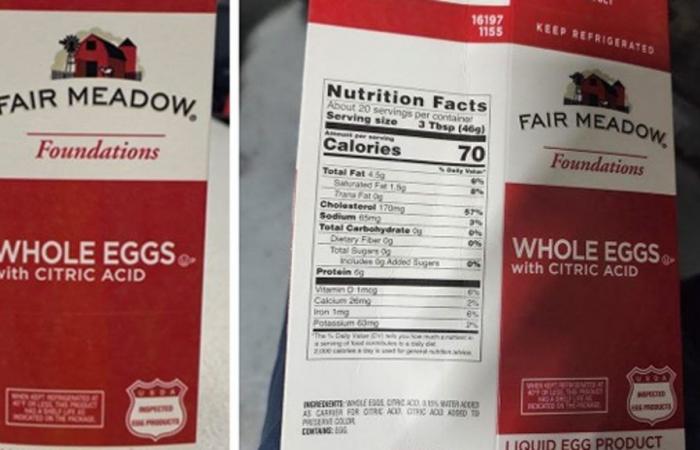 Retiran del mercado productos de huevo por alérgenos no etiquetados y riesgo de salud, dice USDA