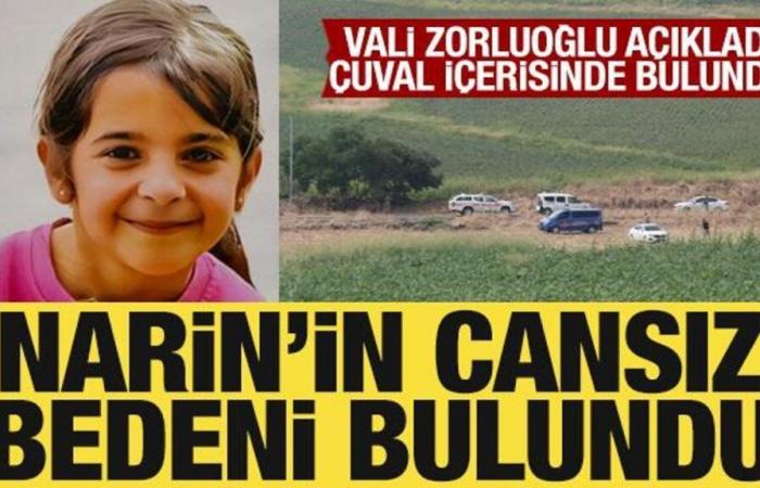 El
      gobernador
      de
      Zorluoğlu
      informa
      de
      que
      encontraron
      el
      cadáver
      de
      Narin