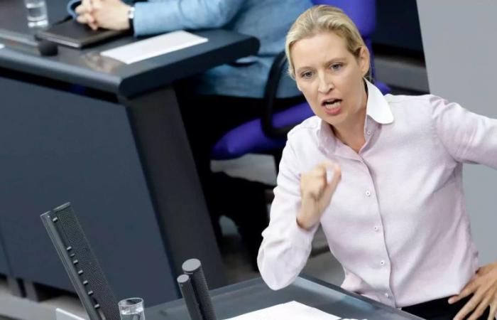 Weidel
      llama
      a
      Scholz
      “el
      canciller
      del
      declive”