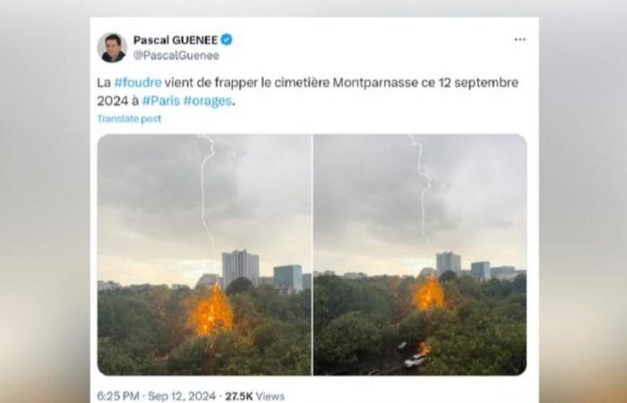 Impresionantes
      imágenes
      de
      un
      rayo
      cayendo
      sobre
      el
      cementerio
      de
      Montparnasse