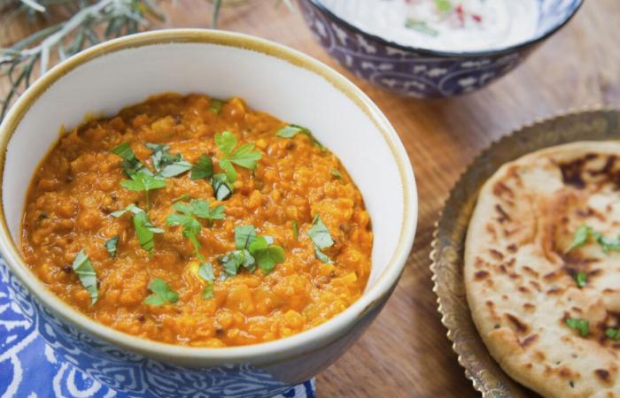 Dahl
      de
      lentejas
      y
      coco,
      preparado
      en
      6
      minutos
      exactos