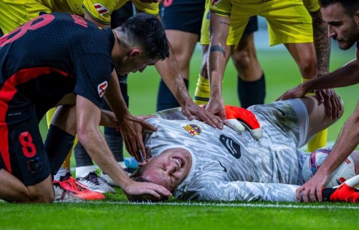 El portero de la DFB Marc-André ter Stegen se lesionó en la victoria del Barcelona en Villarreal