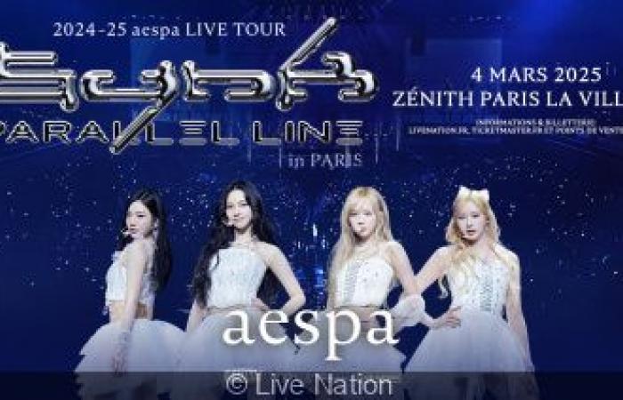 Aespa, el grupo de K-pop, en concierto en el Zénith de París en marzo de 2025