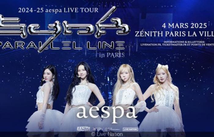 Aespa, el grupo de K-pop, en concierto en el Zénith de París en marzo de 2025