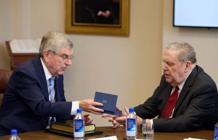 Líderes de la Iglesia se reúnen con el presidente del COI, Thomas Bach