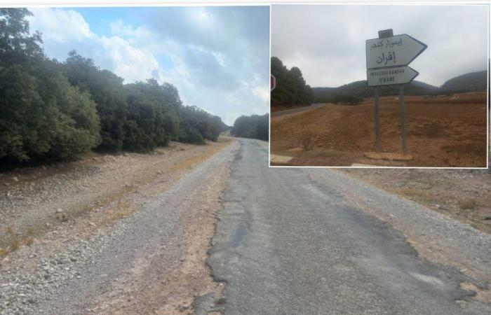 Ruta 5014 entre Sefrou e Imouzzer Kender… los baches representan un peligro