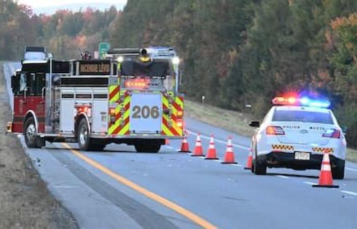 [EN IMAGES] Saint-Lambert-de-Lauzon: un motociclista gravemente herido