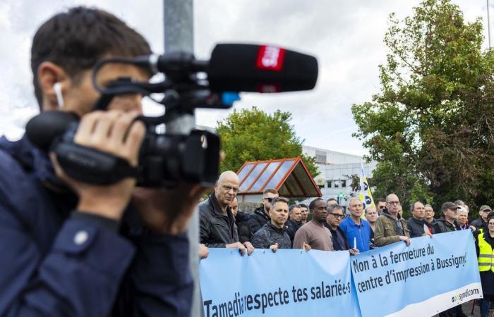 Movilización contra el cierre de la imprenta de Bussigny