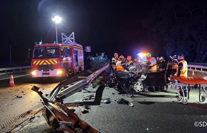 El conductor se encuentra atrapado en su coche tras un accidente en la D1016 en Oise