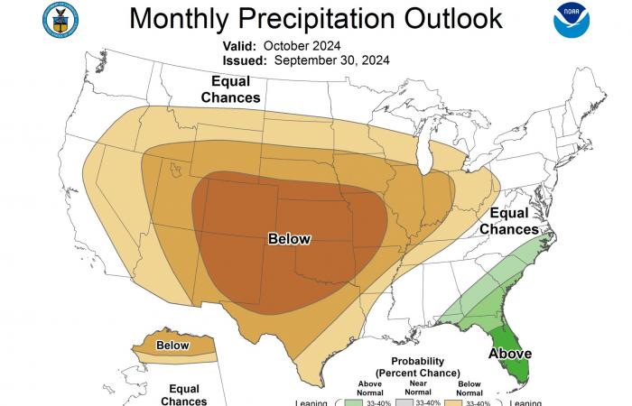 Inusualmente cálido y seco en todo el CONUS