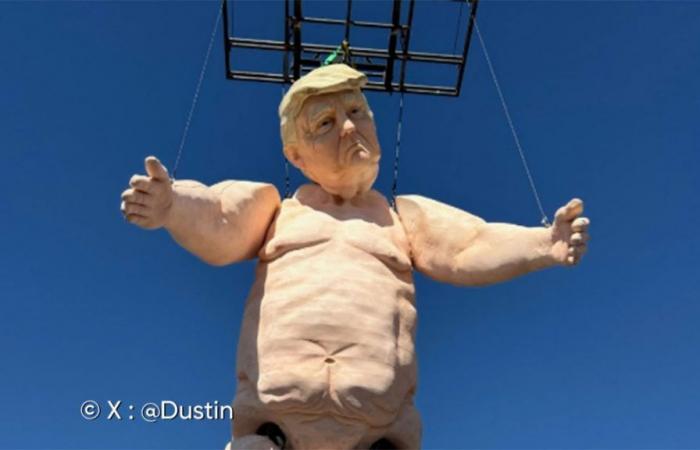 En Nevada, una estatua de Donald Trump desnudo escandaliza al Partido Republicano