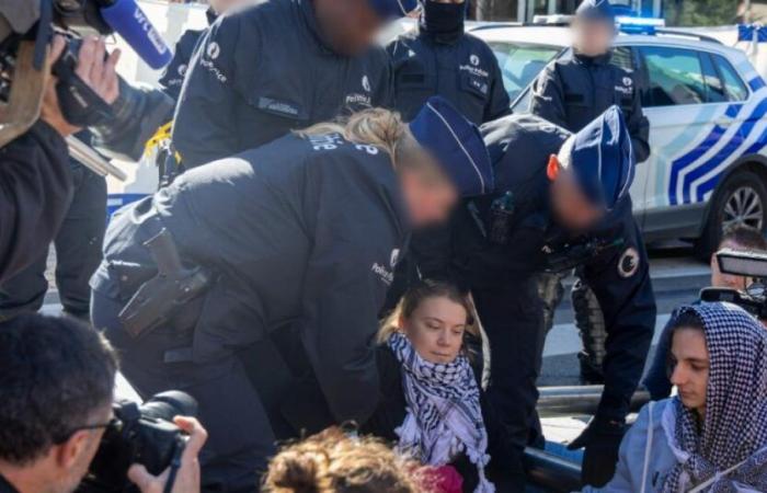 Greta Thunberg detenida en Bruselas este sábado durante una manifestación por el clima