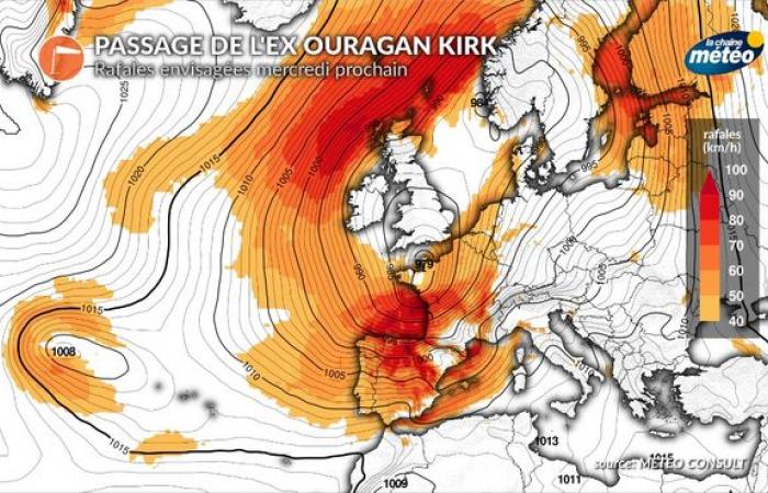 Huracán Kirk: rumbo a Europa, Francia azotó el miércoles y el jueves