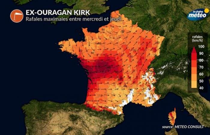 Huracán Kirk: rumbo a Europa, Francia azotó el miércoles y el jueves