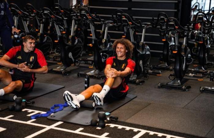 Aquí tenéis imágenes del entrenamiento de los Red Devils este lunes en el gimnasio (fotos)