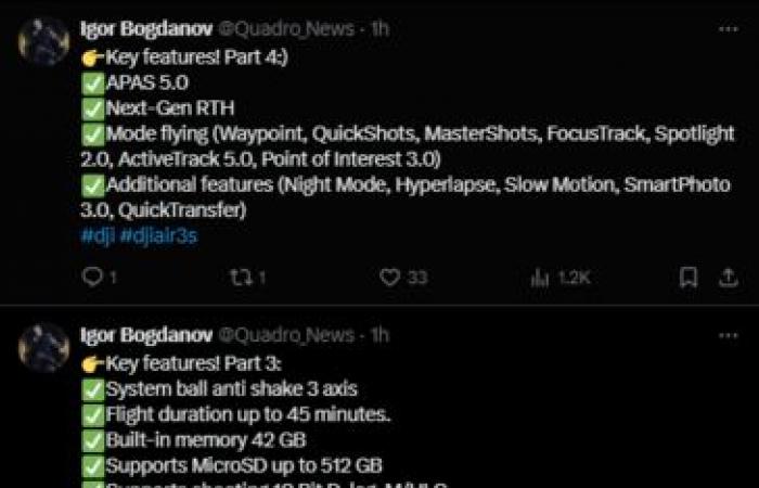 La importante filtración del DJI Air 3S revela casi todas las características del próximo dron de doble cámara con modos de vuelo avanzados
