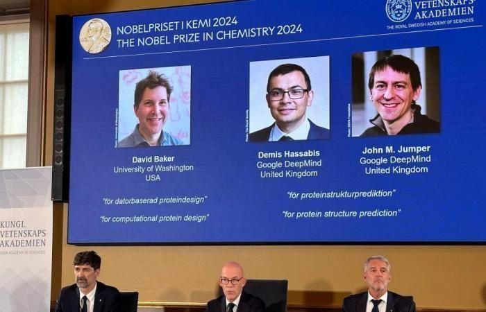 El Nobel de Química premia a David Baker, Demis Hassabis y John Jumper por sus investigaciones sobre proteínas