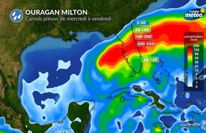 El huracán Milton azotará Florida este jueves por la mañana con vientos superiores a los 200 km/h