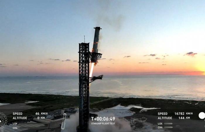 VIDEO. SpaceX logra capturar en vuelo parte de su megacohete Starship, una primicia espectacular y sin precedentes