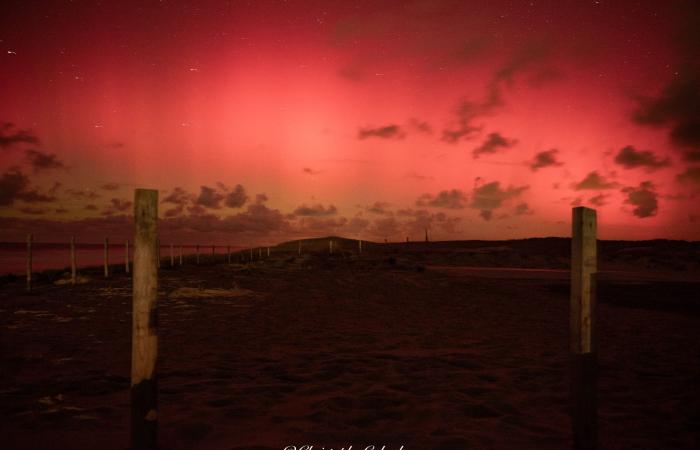 La magnífica aurora boreal iluminó el cielo de Gironda