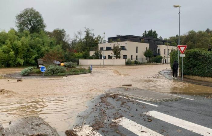 Evacuación de residentes en Brignais, las escuelas cerraron este viernes.