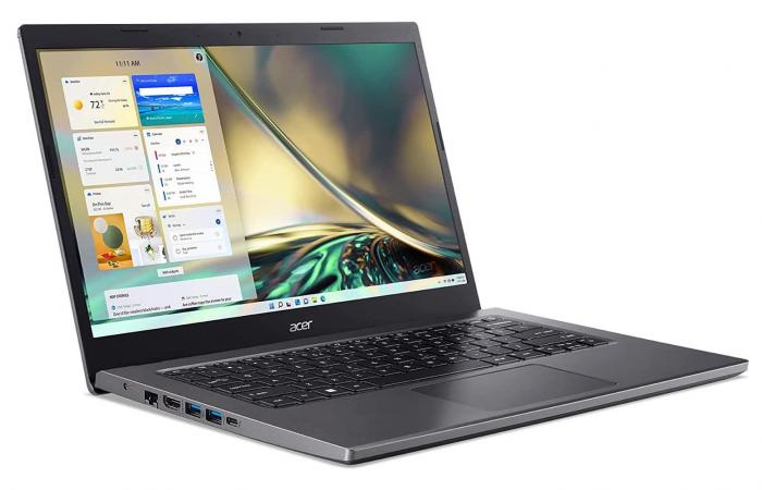 Promoción 499€ Acer Aspire 5 A514-55-37P5, PC portátil económico de 14″, versátil y fácil de transportar, Ultrabook plateado Intel Core i3 con teclado retroiluminado