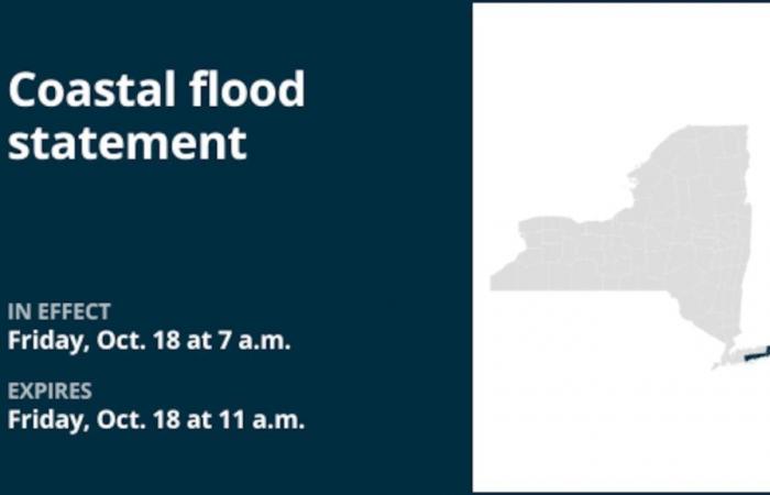 Actualización del clima de Nueva York: declaración de inundaciones costeras emitida para el condado de Suffolk hasta el viernes al mediodía