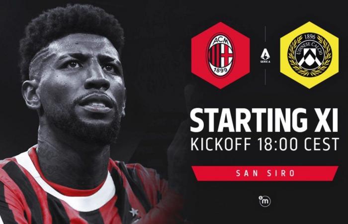 Oficial: once iniciales del AC Milan vs. Udinese