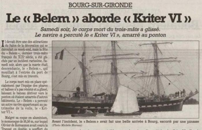 El día que el “Belem” casi se hunde en el puerto de Bourg-sur-Gironde