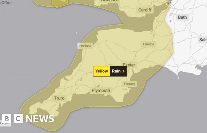 La tormenta Ashley trae advertencia meteorológica a Devon y Cornwall