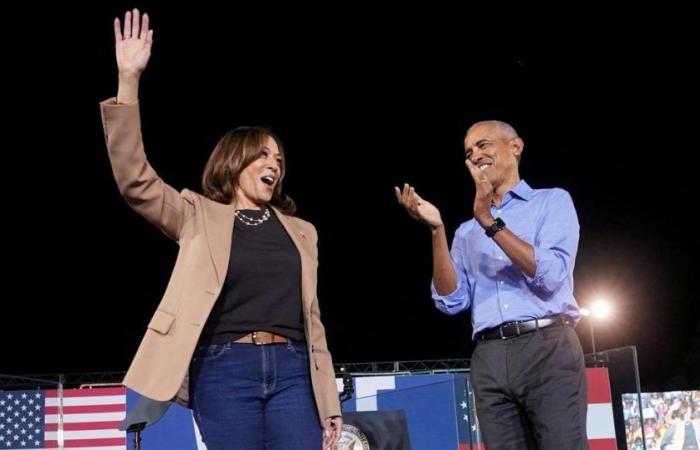 Harris intenta aprovechar un doble efecto Obama-Springsteen