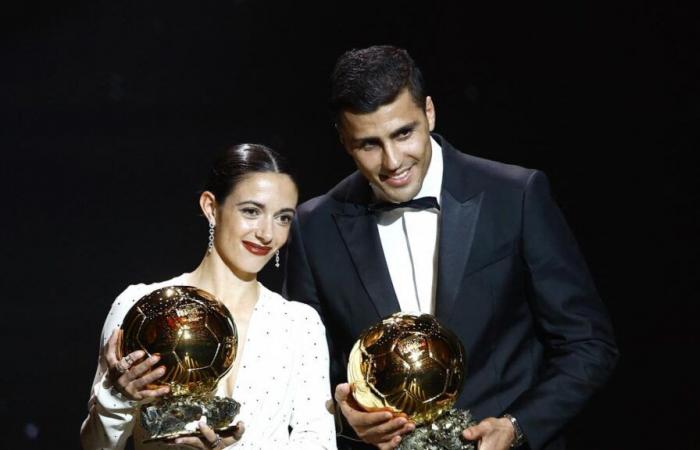 Los españoles Rodri y Aitana Bonmati ganan el Balón de Oro 2024 (fotos y vídeo)