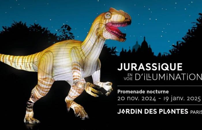 La exposición Jurassic En Voie d’Illumination en colaboración con BFMTV y BFM Paris Île-de-France