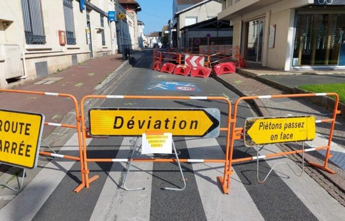 Rue de la Poste en Langon cerrada al tráfico