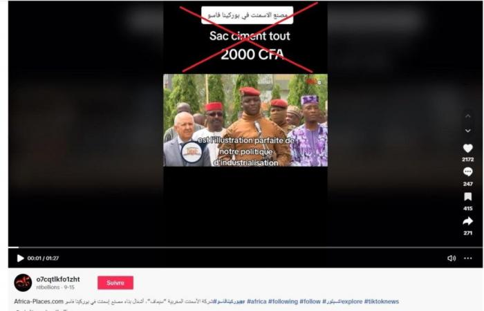 ¿Un vídeo de Ibrahim Traoré anunciando una bajada del precio del cemento en Burkina Faso? esta mal