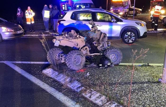 Dos hermanos entre la vida y la muerte tras espectacular accidente de quad en una carretera local