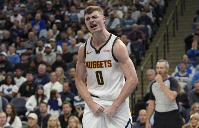 El guardia de los Nuggets, Christian Braun, se sumergió tan fuerte en Rudy Gobert que casi inició una pelea.