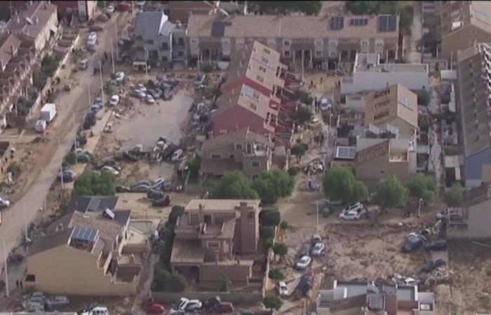 La escala del desastre visto desde el cielo.